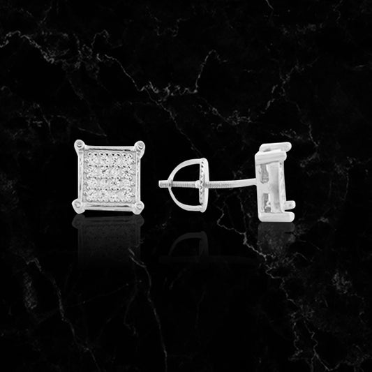 ESSENTIAL SQUARES // WHITE GOLD EARRINGS
