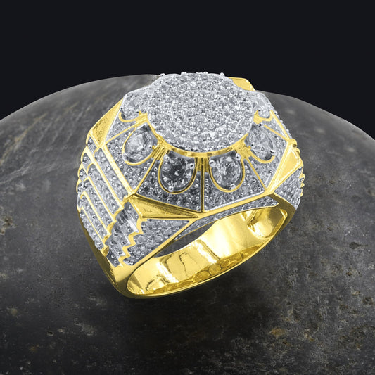 PENTAGON RING // ICED OUT YELLOW GOLD