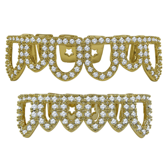 YELLOW GOLD ICED OUTLINER GRILLZ