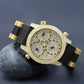 RUBBER BAND X ICED 3PEAT WATCH // YELLOW GOLD