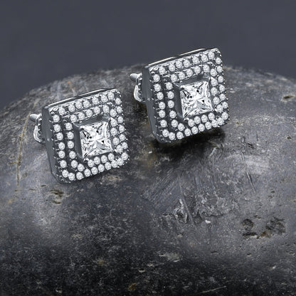 ICED RADIANT // WHITE GOLD EARRINGS