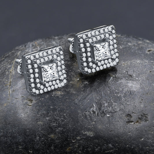 ICED RADIANT // WHITE GOLD EARRINGS