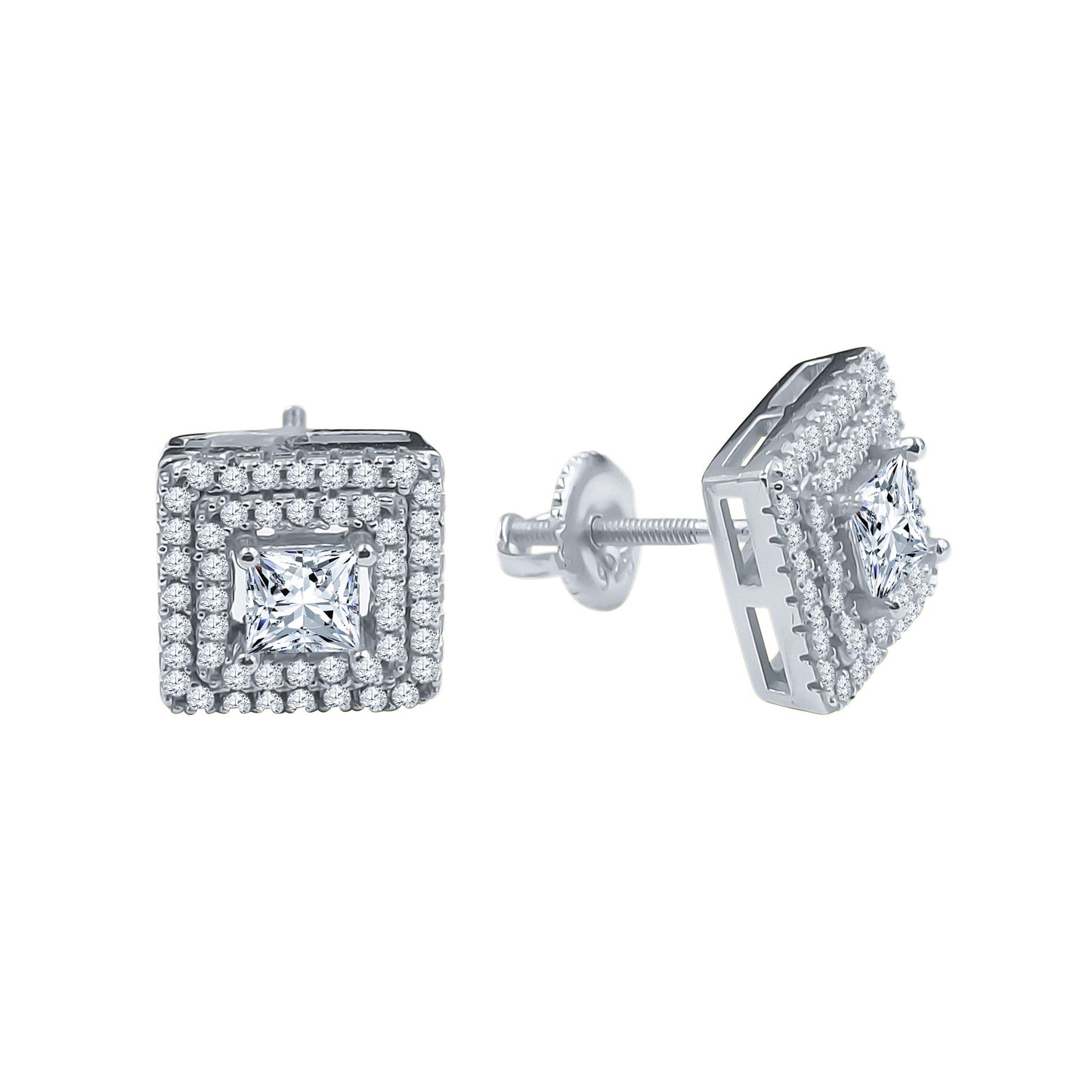 ICED RADIANT // WHITE GOLD EARRINGS