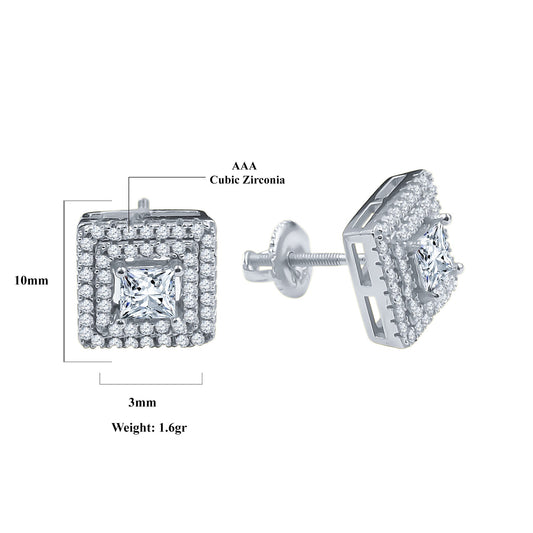 ICED RADIANT // WHITE GOLD EARRINGS