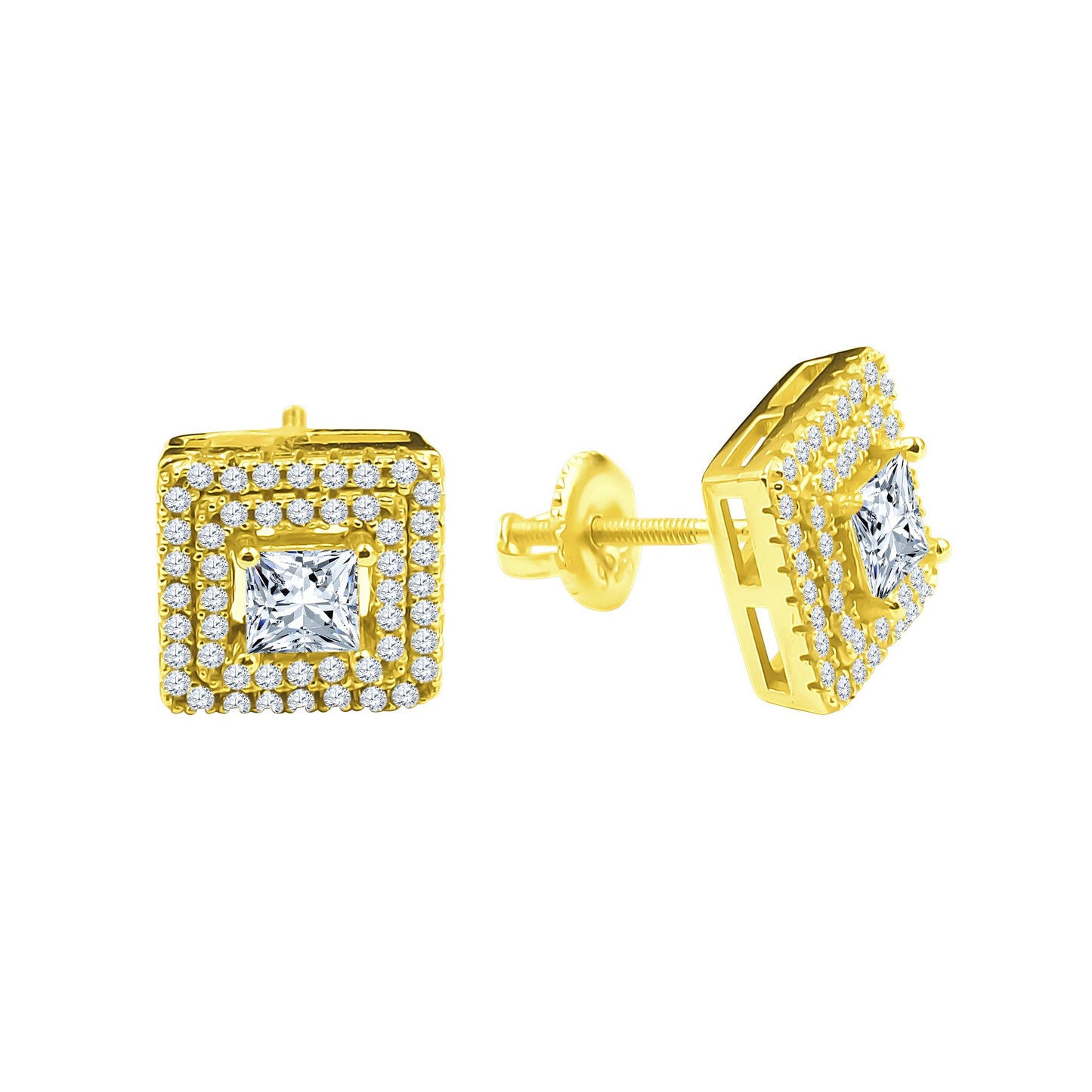 ICED RADIANT // YELLOW GOLD EARRINGS