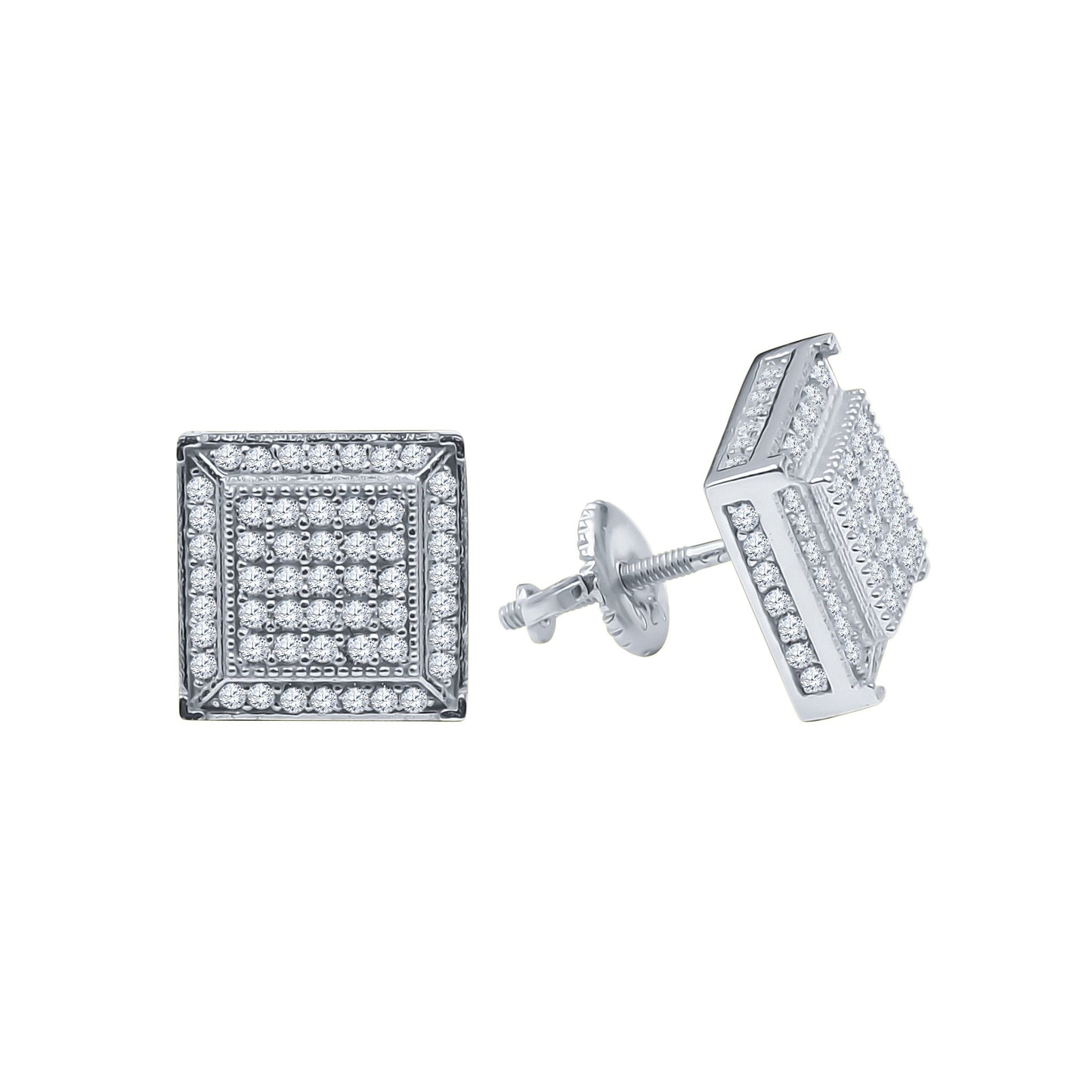 ICED STACKED // WHITE GOLD EARRINGS