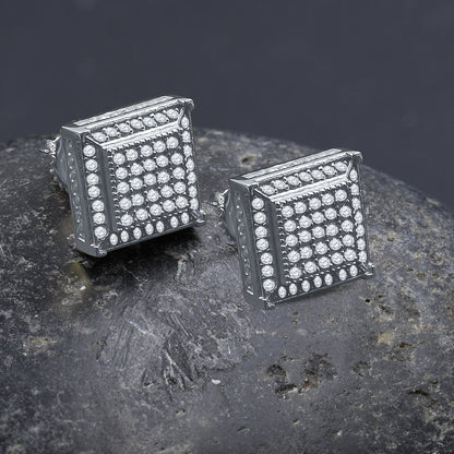 ICED STACKED // WHITE GOLD EARRINGS