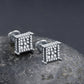 ICED SQUARE // WHITE GOLD EARRINGS