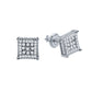 ICED SQUARE // WHITE GOLD EARRINGS