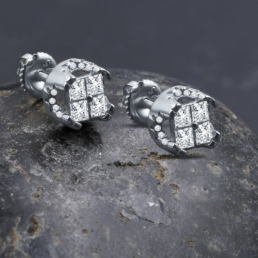 REGAL ICED // WHITE GOLD EARRINGS