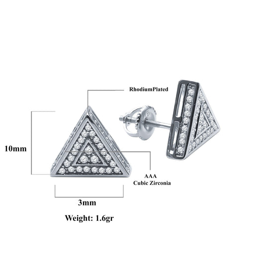 ICED TRIANGLE // WHITE GOLD EARRINGS