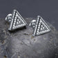 ICED TRIANGLE // WHITE GOLD EARRINGS