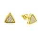 ICED OUT TRIANGLE // YELLOW GOLD EARRINGS