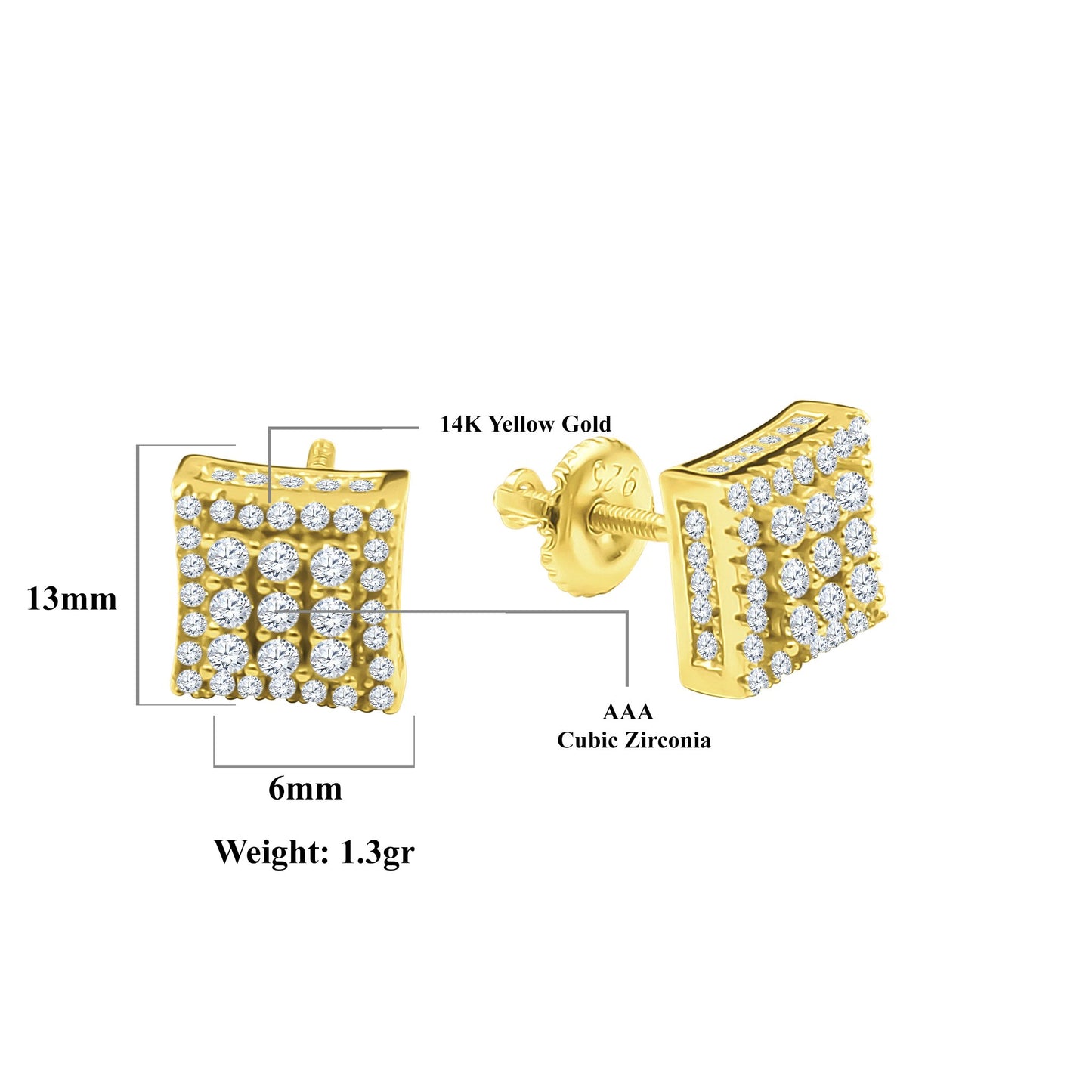 ICED BRILLIANCE // YELLOW GOLD EARRINGS