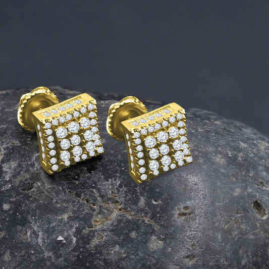 ICED BRILLIANCE // YELLOW GOLD EARRINGS