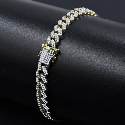 ICED MIAMI CUBAN ANKLET // YELLOW GOLD 8MM