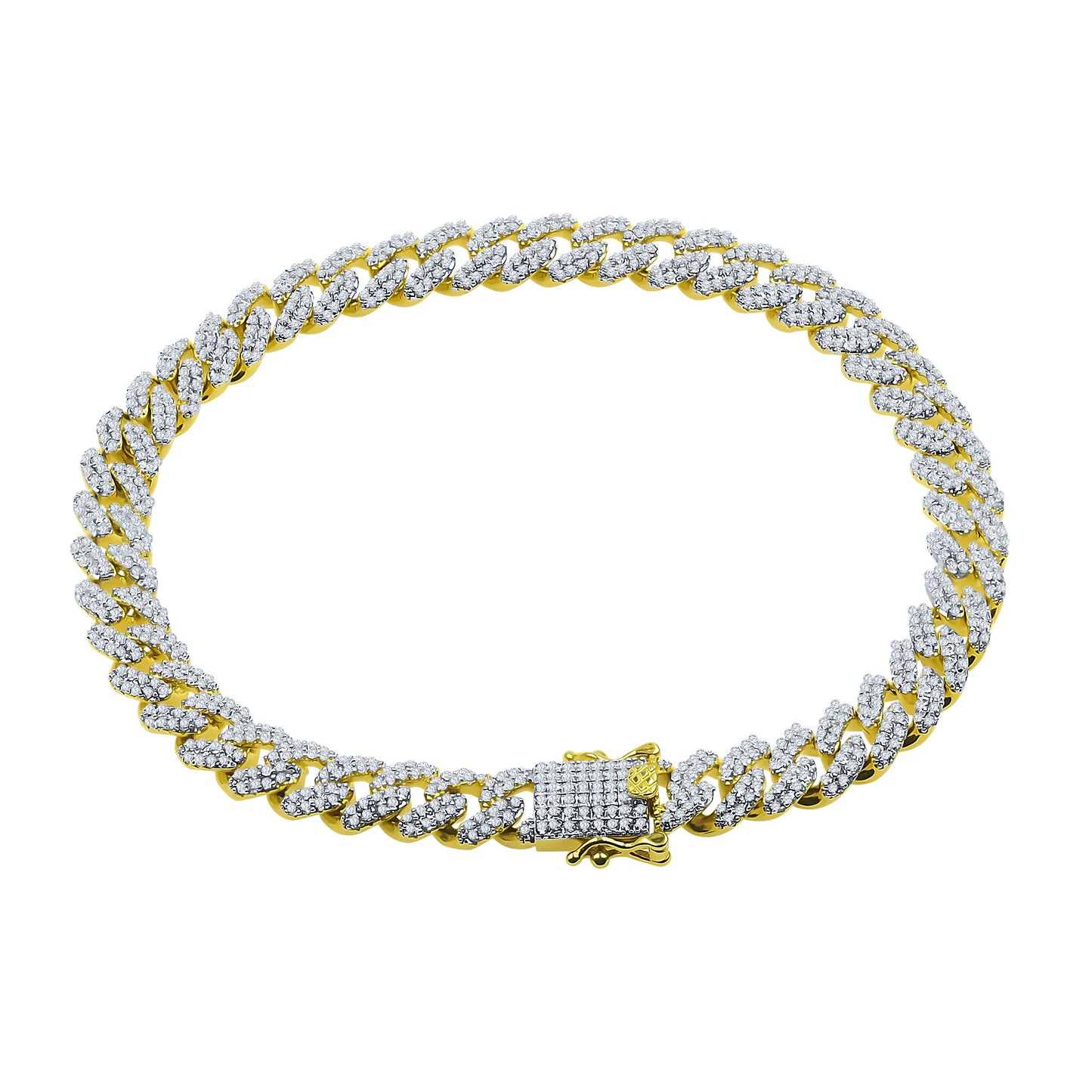 ICED MIAMI CUBAN ANKLET // YELLOW GOLD 8MM