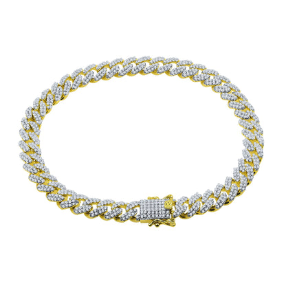 ICED MIAMI CUBAN ANKLET // YELLOW GOLD 8MM
