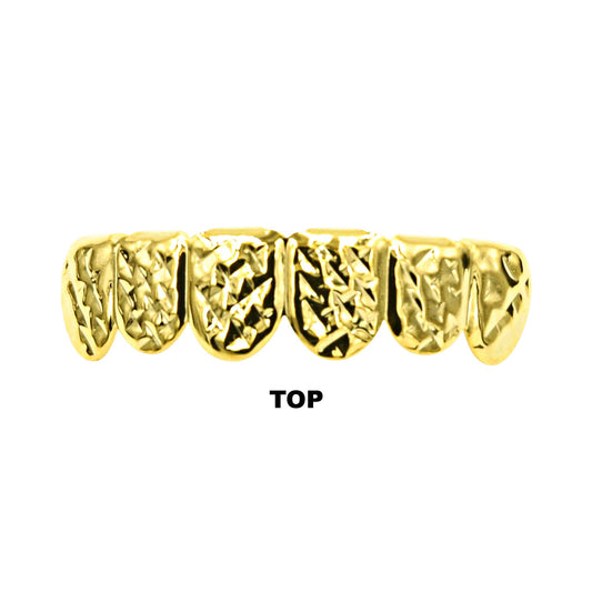 HIP HOP RIGID CUT GLIMMER GRILLS IN YELLOW GOLD