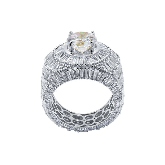 CENTER STONE RING // BAGUETTE WHITE GOLD