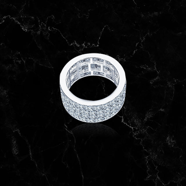 FROZEN BAND RING // ICED OUT WHITE GOLD