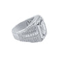 CENTER STONE RING // ICED X BAGUETTE WHITE GOLD