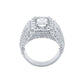 CENTER STONE RING // ICED X BAGUETTE WHITE GOLD