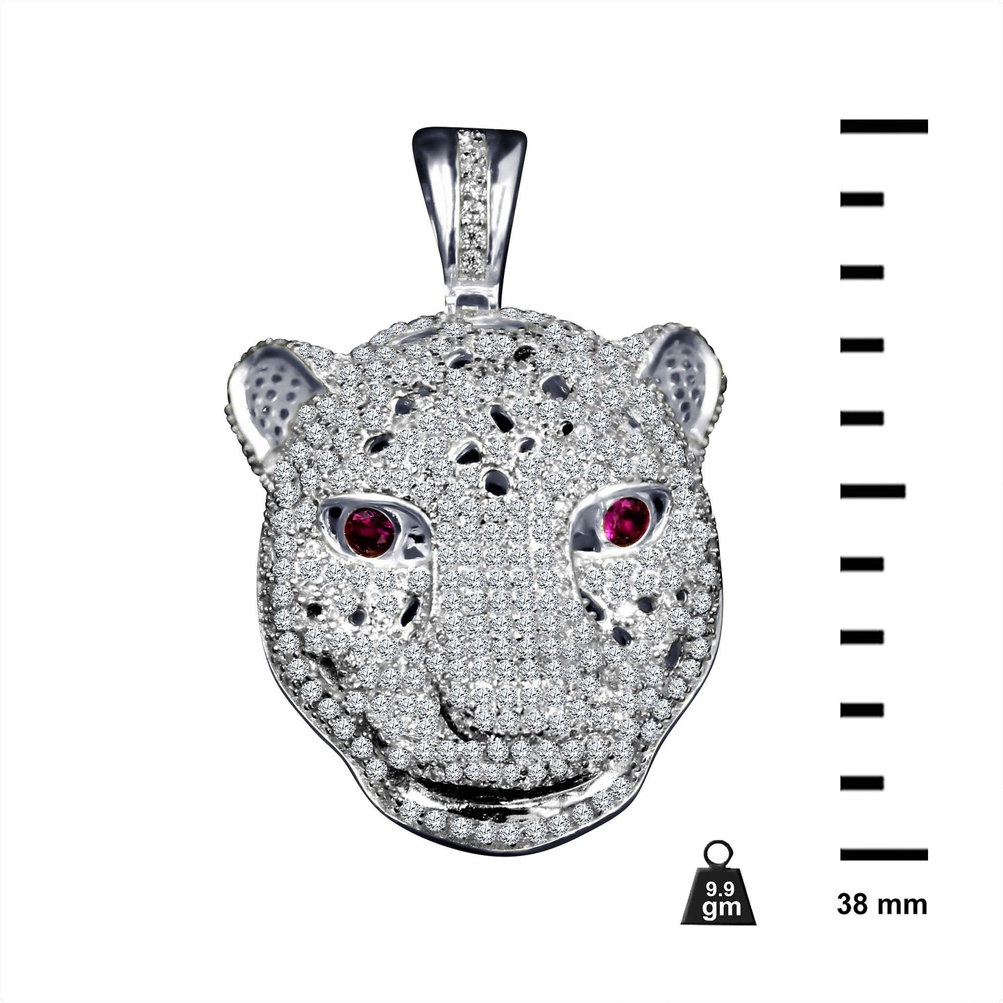 ICED PANTHER PENDANT // WHITE GOLD