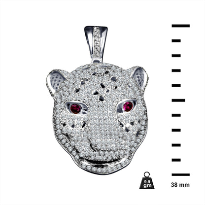 ICED PANTHER PENDANT // WHITE GOLD