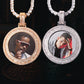 ICED OUT ROUND BAGUETTE DIAMOND PHOTO MEDALLION + CHAIN