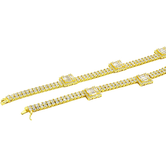 OPULENT ICED TENNIS CHAIN // YELLOW GOLD 14MM