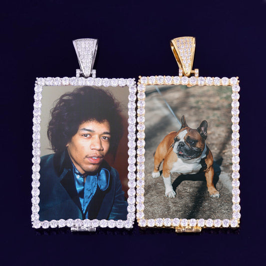 CUSTOM RECTANGULAR PHOTO PENDANT NECKLACE