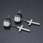 STONED CROSSES // WHITE GOLD EARRINGS