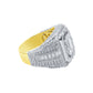 CENTER STONE RING // ICED X BAGUETTE YELLOW GOLD