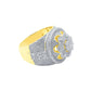 LA FLORAL RING // ICED OUT YELLOW GOLD