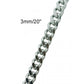 3MM CUBAN CHAIN IN WHITE GOLD