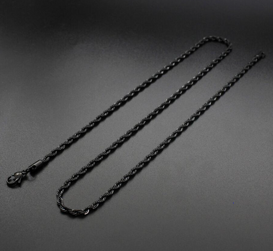 3MM ROPE CHAIN IN BLACK