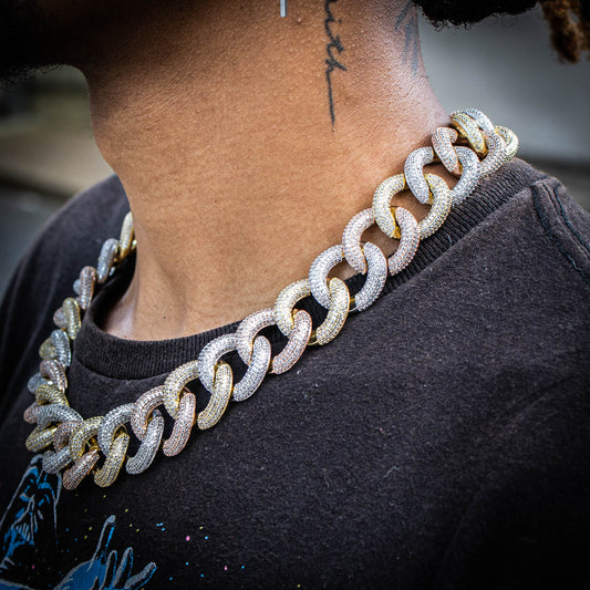 ICED MIAMI CUBAN LINK CHAIN // TRI TONE 20MM