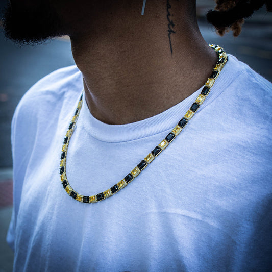 THE EMERALD CHAIN // BLACK X YELLOW GOLD 6MM