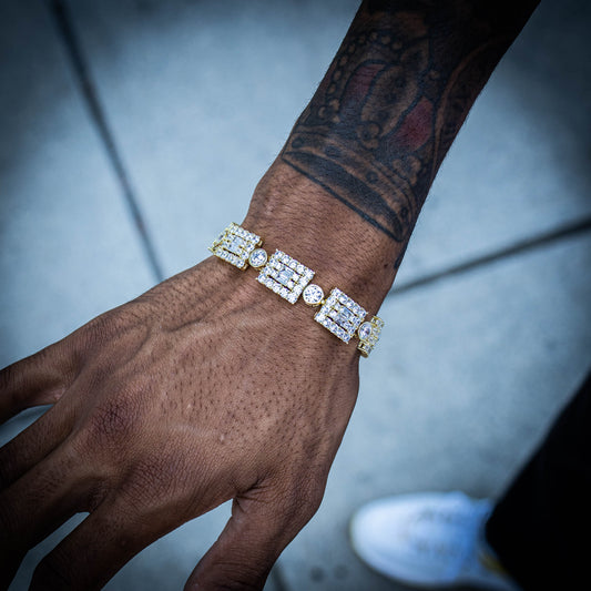GEO BRACELET // YELLOW GOLD 14MM