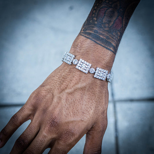 GEO BRACELET // WHITE GOLD 14MM