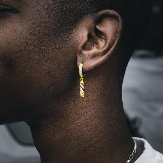 THE SHOP DANGLY HOOP EARRINGS IN YELLOW GOLD