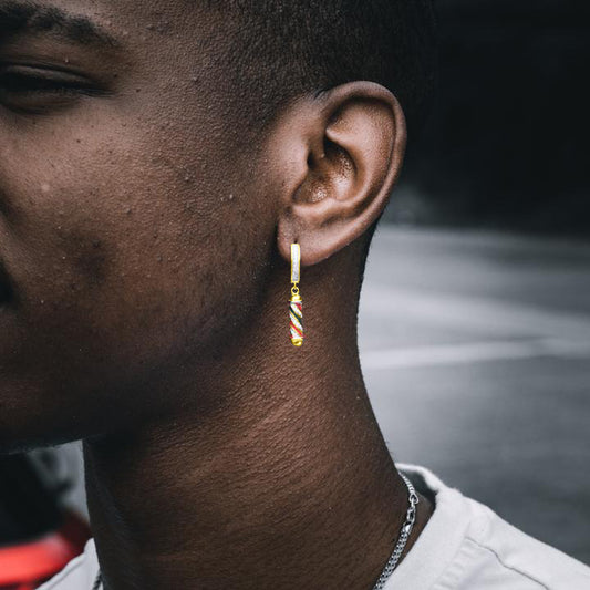 THE SHOP DANGLY HOOP EARRINGS IN YELLOW GOLD