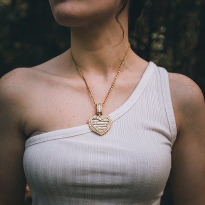 CUSTOM HEART PHOTO PENDANT LOCKET + CHAIN