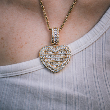 CUSTOM HEART PHOTO PENDANT LOCKET + CHAIN