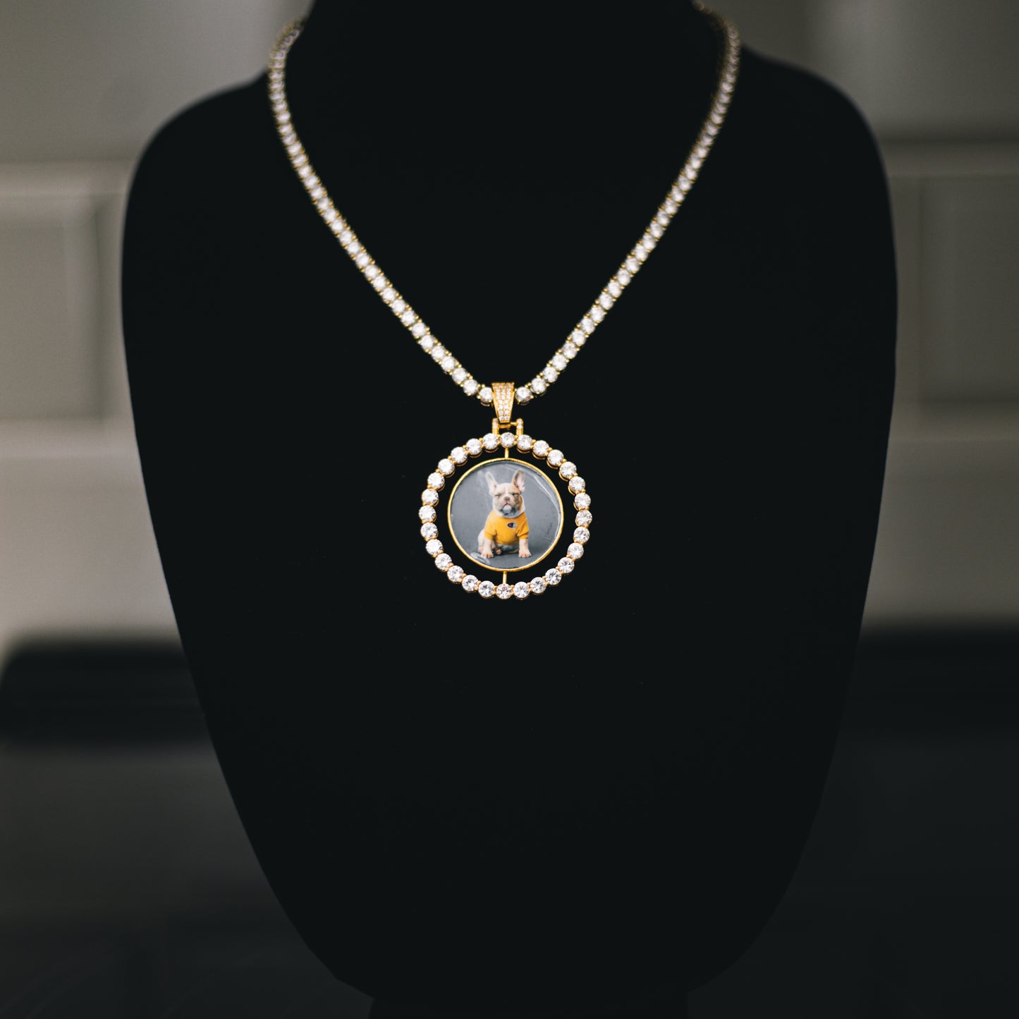 CUSTOM DOUBLE-SIDED ROTATING PHOTO PENDANT + CHAIN