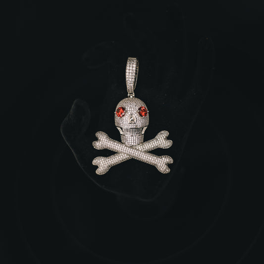 SKULL AND CROSSBONES PENDANT + CHAIN