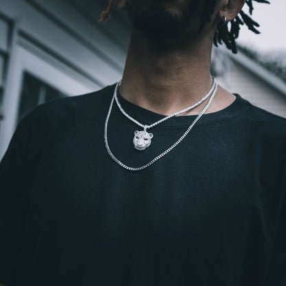 ICED PANTHER PENDANT // WHITE GOLD