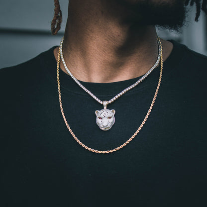 ICED PANTHER PENDANT // YELLOW GOLD