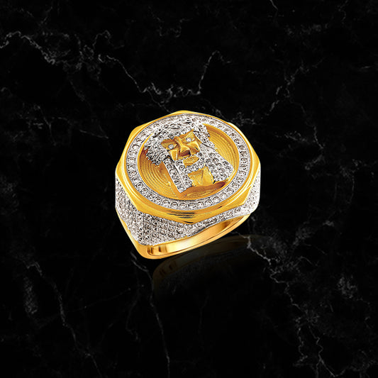 JESUS RING // ICED OUT YELLOW GOLD